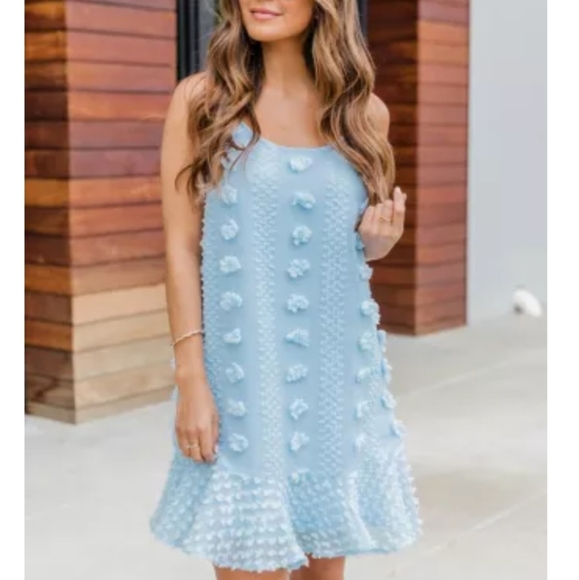 Blue Spaghetti Straps Mini Dress main image 1